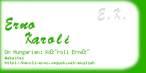 erno karoli business card